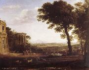 Claude Lorrain Country cape with the father of Psyche that at Apollo sacrifices oil on canvas